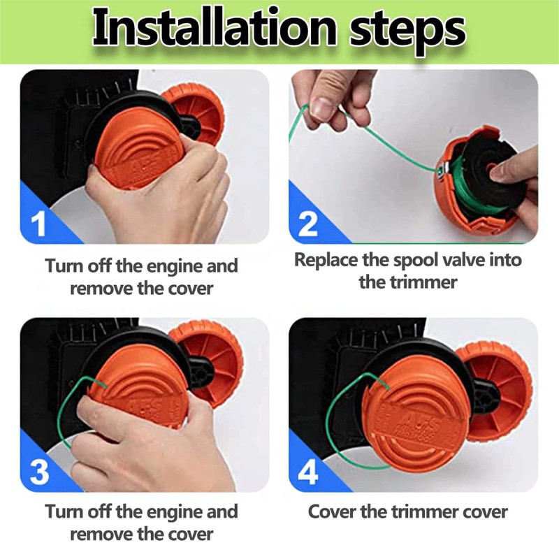 2 Pack GH3000 Replacement Cap Trimmer Spools Cap Covers Compatible