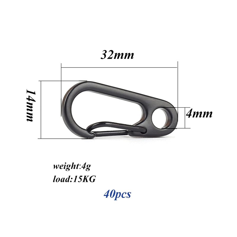 Jrzyhi 15pcs Mini Carabiner Buckle Spring Backpack Clasps Spring Carabiner