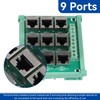 RJ45 8p8c Jack 9-Way Buss Board, Din Rail Mount Ethernet