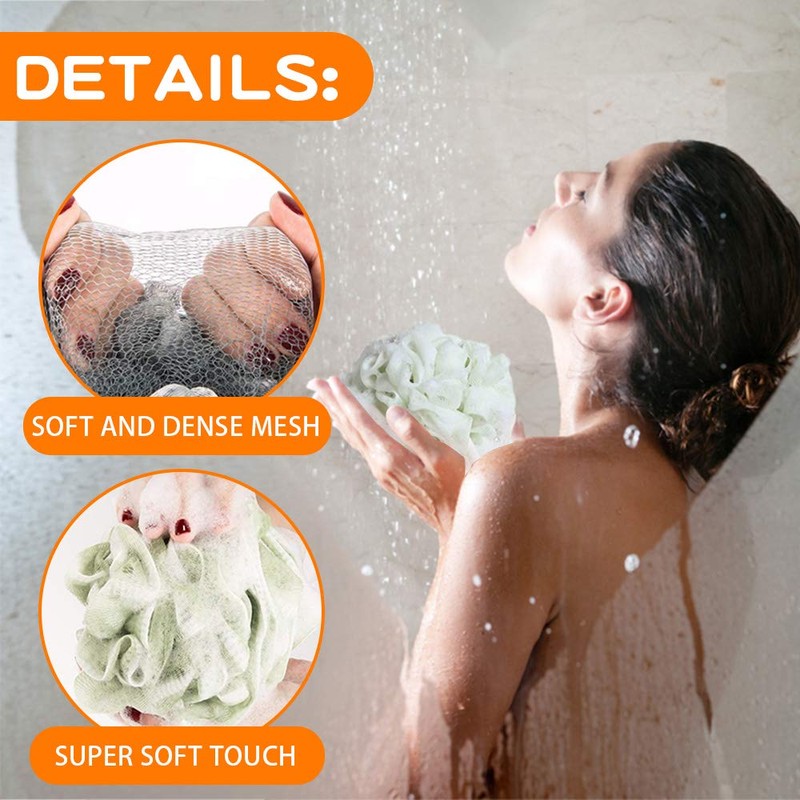 Bath Sponge 4 Pieces Mesh Shower Sponge Bath Shower Sponge