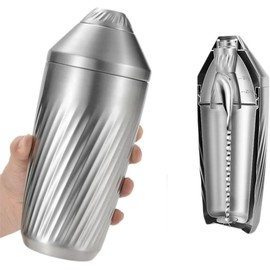 Hybrid Cocktail Shaker Set - Innovative Premium Vacuum Insulated Stainless Steel Drink Shaker Double Wall Margarita Mixer Jigger & Mixing Spoon Set - Martini Shaker for Home Bartender - 28oz