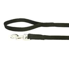 Short Dog Lead Walking Leash Training Close Control 45" 76" Long In 20mm Soft Air Webbing (Black, 45" (1.1 Metres))