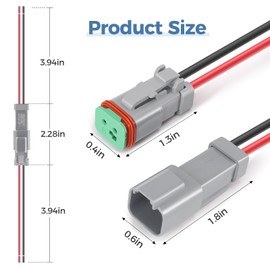 6 Kit Deutsch DT 2 pin Grey Male Female Wiring Harness