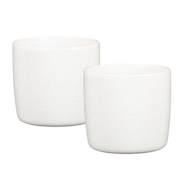 Scheurich Solido, Set of 2 Ceramic Flower Pots, Colour: Perla, 15 cm Diameter, 13.7 cm High, 1.9 L Vol.