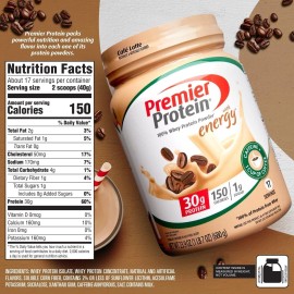 Premier Protein 100% Whey Protein Powder, CafÃ© Latte, 30g Protein 23.9 oz, 1.5lb