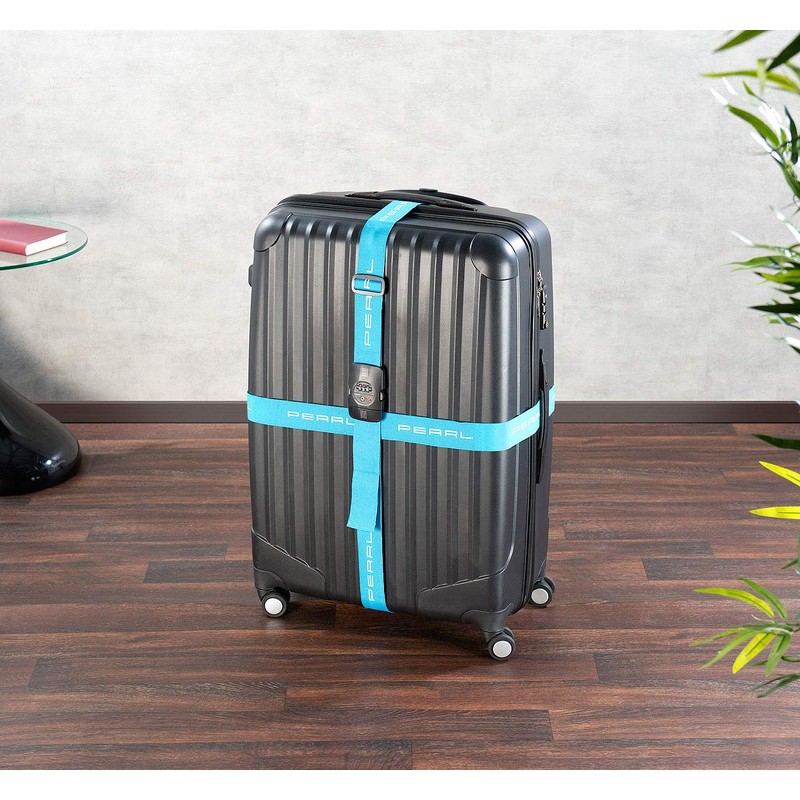 PEARL CROSS STRAPS: TSA Certified Suitcase Strap with Combination Lock