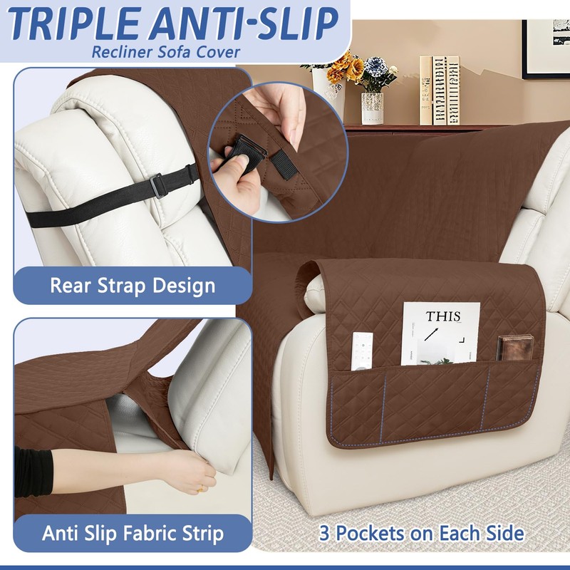 Arfntevss Recliner Sectional Couch Covers 1OO% Waterproof L Shape Sofa