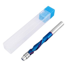 Yakamoz 1/4 Inch Shank Solid Carbide Spiral Flush Trim Router Bit Up Down Cut Compression CNC Router Bit Bottom Bearing Flush Trim Bit, 1 Inch Cutting Length