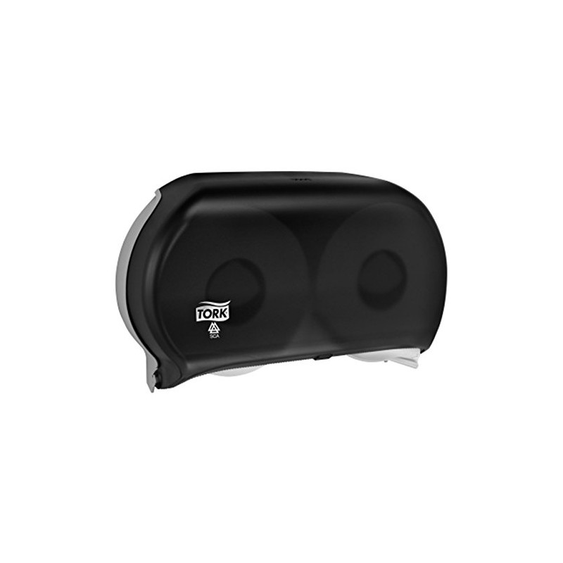 Tork 56TR Toilet Tissue Jumbo Roll Twin Dispenser, Smoke