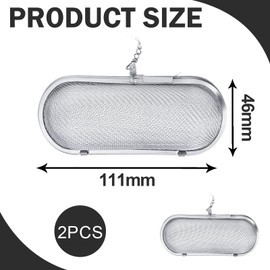 2 Stück Teesieb für Tasse Edelstahl Teefilter mit Kette für Gewürz/Tee Sieb Zubehör