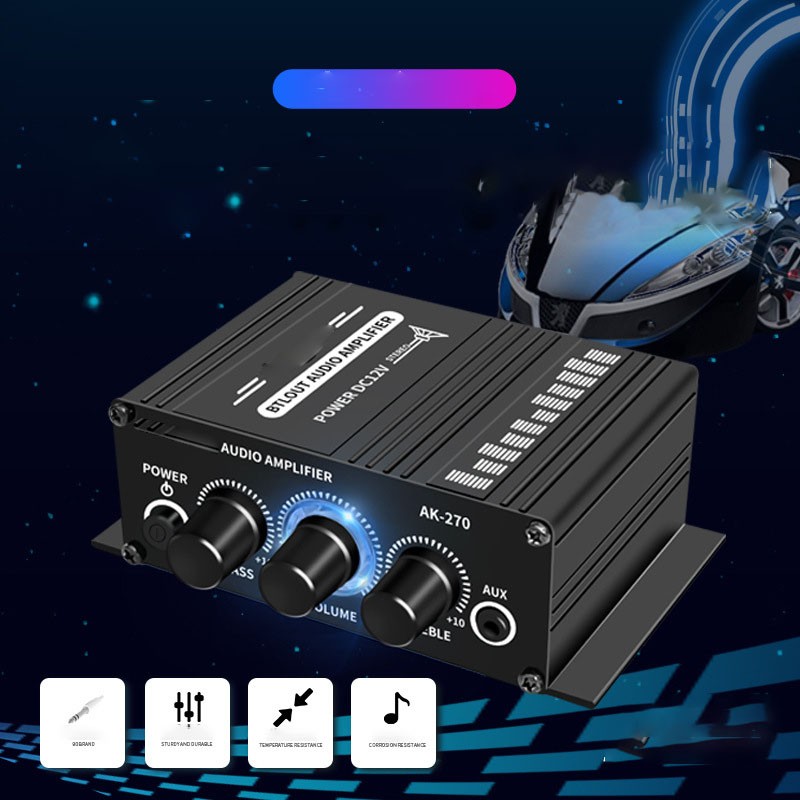 Mini Amplifier 2 Channel Clean Sound Powerful Portable Small Stereo