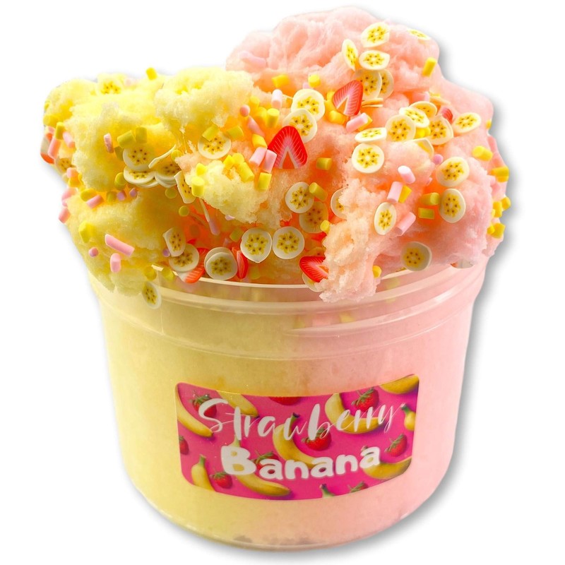 Strawberry Banana (8 fl/oz) - Scented Cloud Textured Slime -
