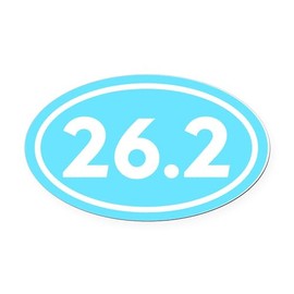 CafePress 26.2 Marathon Runner Oval Car Magnet, Euro Oval Bumper Magnet