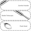 2 Pcs Extendable Spoon 8.7 to 25.5 inch Telescopic Spoon,