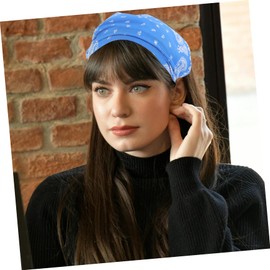 Baluue 6pcs Triangle Hair Scarves for Women Stylish Headband and Bandana Burgundy White Black Navy Red and Lake Blue Lightweight Elastic and Versatile for Daily Wear Parties and Travel