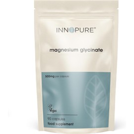 Magnesium Glycinate - 90 Capsules - Bioavailable Magnesium Supplements - 500mg Per Capsule Providing 100mg of Pure Elemental Magnesium Bisglycinate Powder