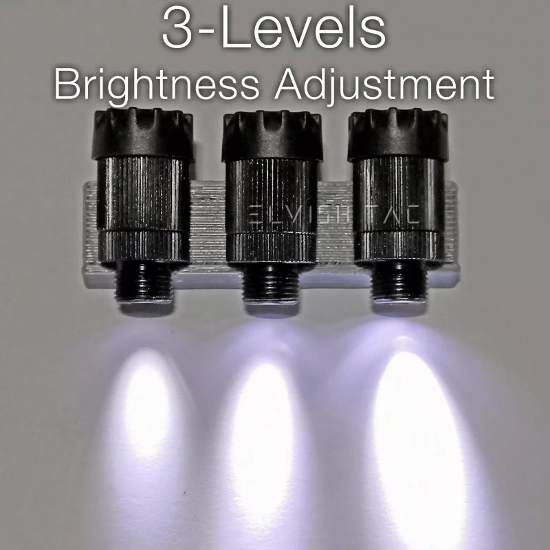 Generic Compound Bow Sight Light White LED 3-Levels Adjustable 3/8-32