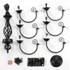 AUA 6-Light Black Chandelier, 22.8" Dining Room Light Fixture, Farmhouse