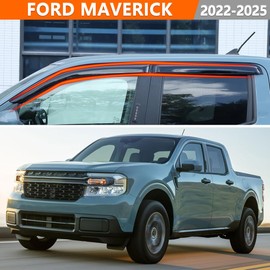 4PCS in-Channel Window Visor Rain Guards Compatible with 2022-2025 Ford Maverick Front and Rear Wind Deflectors Weather Shields