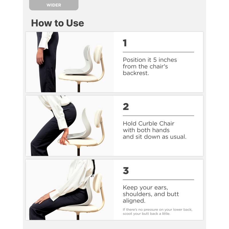 curble Wider(Standard Wide) 2PACK – Ergonomic Lower Back Chair Support,