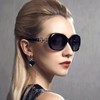 Womens Oversized Black Purple Tinted Sunglasses UV400