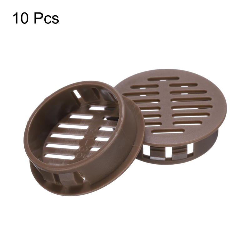 sourcing map 10Pcs 35mm/1.4in Air Vents Circular Soffit Vents, Brown