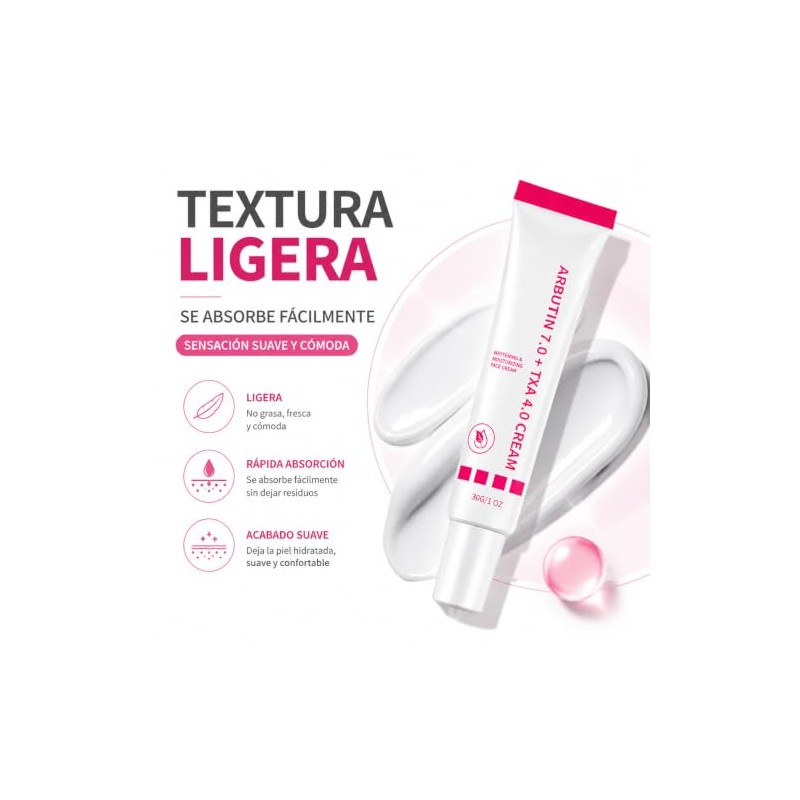Crema Facial con Alfa Arbutina y Ácido Tranexámico para Piel