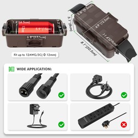 【2 PACK】RESTMO Outdoor Electrical Box Waterproof with Detachable Covers, IP55 Waterproof Extension Cover for Plug, Outlet, Christmas Holiday Decorations,Weatherproof Connection Box, Brown