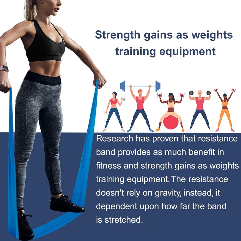 A AZURELIFE Resistance Bands,Professional Long Non-Latex Elastic Stretch Bands,Exercise Bands