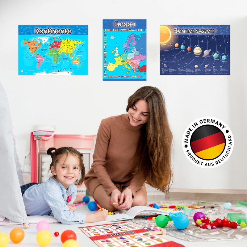 LOGIJO® 12 x Educational Montessori Learning Posters - Set A4