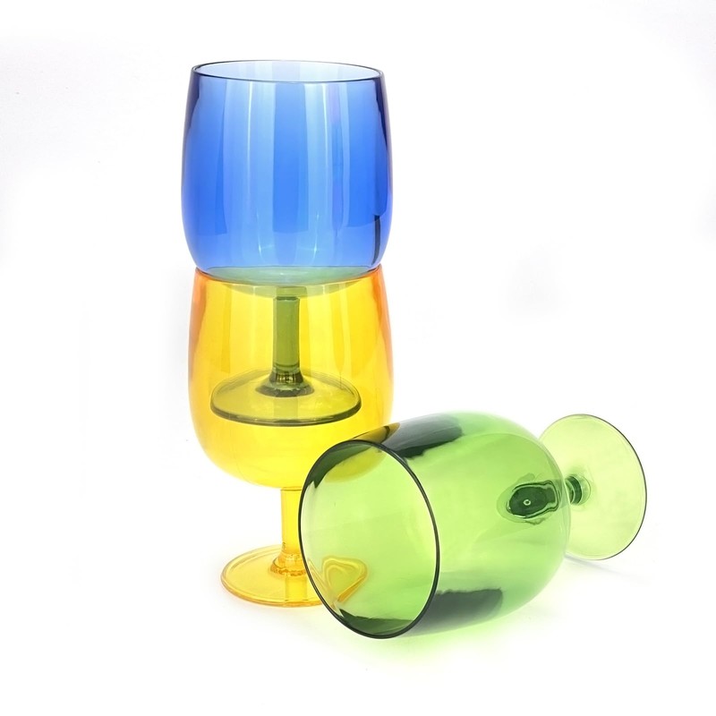 Yalin Set of 6 Unbreakable 12 oz Acrylic Plastic Wine