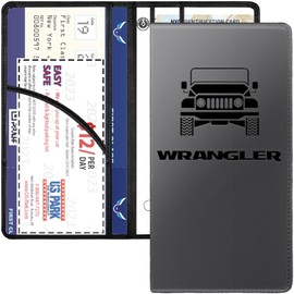 Matyolo Car Registration and Insurance Holder for Wrangler JL JLU JK JKU 4XE, Premium PU Leather, Glove Box Organizer with Magnetic Card, Wrangler JK JL Accessories 2025-2007