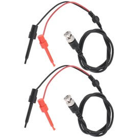 Briny River 2Pcs BNC to Dual Testing Hook Oscilloscope Test Leads Probes Clip Coaxial Cable for Electrical Testing Work