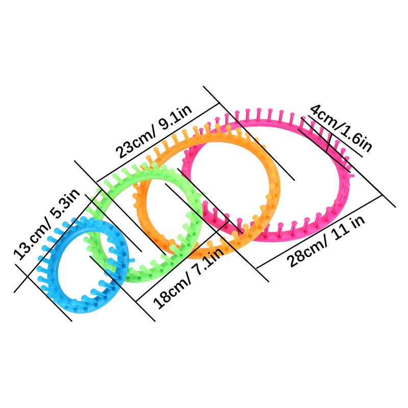 Circle Round Knitting Looms Set Craft Kit Tool with Hook