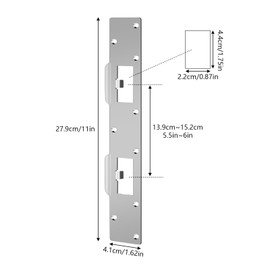 Metal Latch Plate Door Lock, Double Holes Door Latch Security Plates Reinforcement Door Striker Plates for Interior Door, Security Door Lock for Bathroom and Toilet Doors (2Pack - Silver)