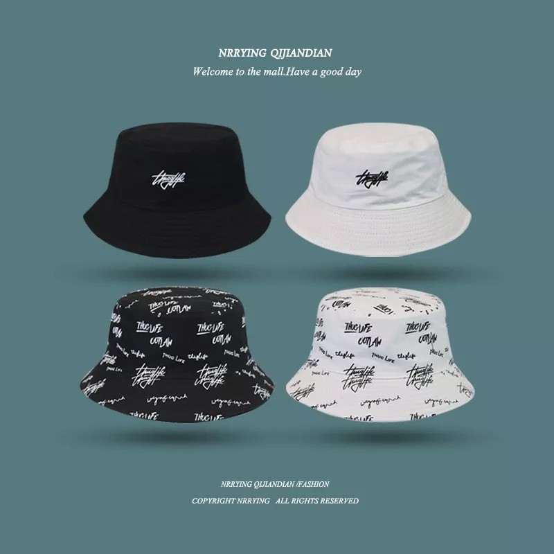 THE9SHOP Sombrero Sol Pescador Bordado Doble Cara/ Gorras Bucket Hat
