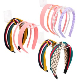 3 Pack Clear Acrylic Headband Organizers And Storage for Hairbow Organization for Girls Women