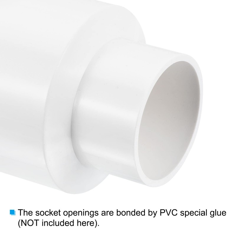 PATIKIL PVC Reducer Pipe Fitting 75mm to 50mm ID, Straight