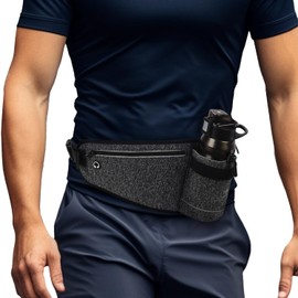 Running Pouch, Smartphone Bottle, Water Resistant, Sweat Proof, Non-Swaying, Outdoor Sports, Mountain Climbing, Excursions, Jogging, Trekking, Waist Bag, Light Reflective Material, Unisex, dark grey -