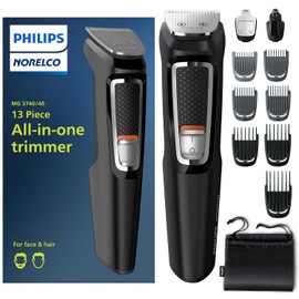Philips Norelco MG3740/40 - Recortadora todo en uno de 3000-13 piezas para hombre, kit de aseo para barba, cara, nariz, cortadora de pelo y cortadora de pelo, no necesita aceite de cuchilla (el empaque puede diferir)