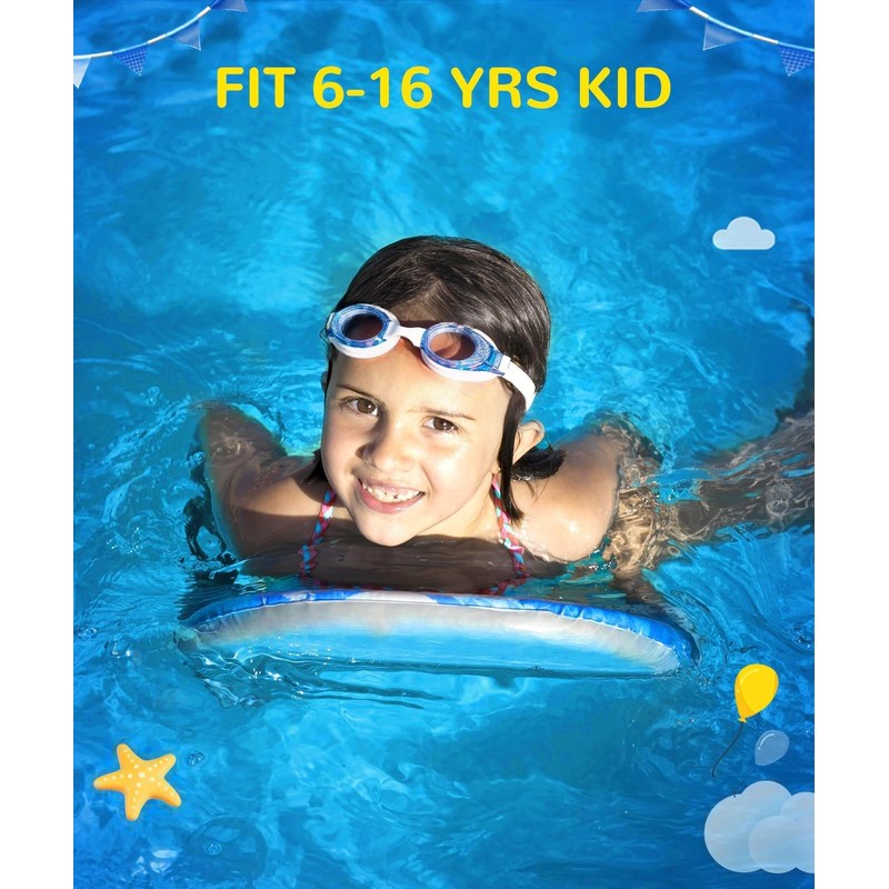 ProudDemon Swimming Goggles with Multicolour Mirrored Pink Frame UV Protection