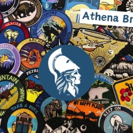 Athena Brands Mushroom Patch Embroidered Iron-on Applique Boho Psychedelic Toadstool Fungus - Iron on or Sew on, 2 Inches (Less Detailed)