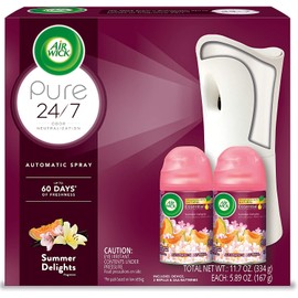 Air Wick Pure Freshmatic Automatic Spray Starter Kit, (Gadget + 2 Refills), Summer Delights, Air Freshener, Essential Oil, Odor Neutralization, Packaging May Vary