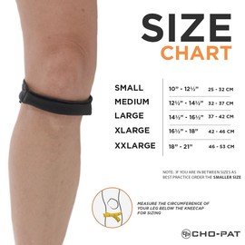 Cho-Pat Original Knee Strap, Patella Support for Runner’s Knee, Jumper’s Knee, Osgood Schlatter’s, and Chondromalacia, Black, Small, 1 Pair