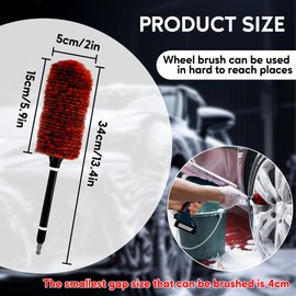 Aomaic Car Wheel Brush Alloy Wheel Brush Car Wheel Cleaning Brush Car Wheel and Rim Detailing Brushs with Drill Adapter Tyre Brush for Electric Drill