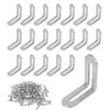 KINDPMA Pack of 20 Stainless Steel Angle Connectors Metal Angle