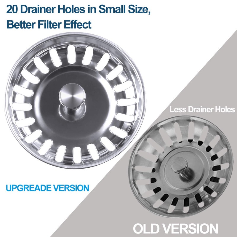 Kitchen Sink Strainer Plug, 2pcs Stainless Sink Strainer Plug, Standard