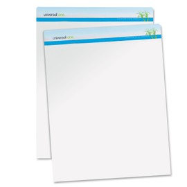 Universal 45600 Sugarcane Based Easel Pads, Unruled, 27 X 34, White, 50 Sheets, 2 Pads/Pack