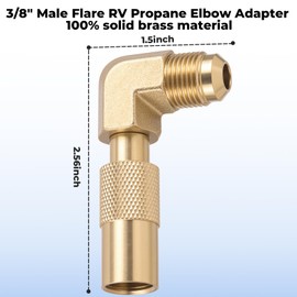 Propane Elbow Adapter, Low Pressure 3/8" Male Flare Propane Elbow Fitting for Blackstone Tabletop Camping Grill