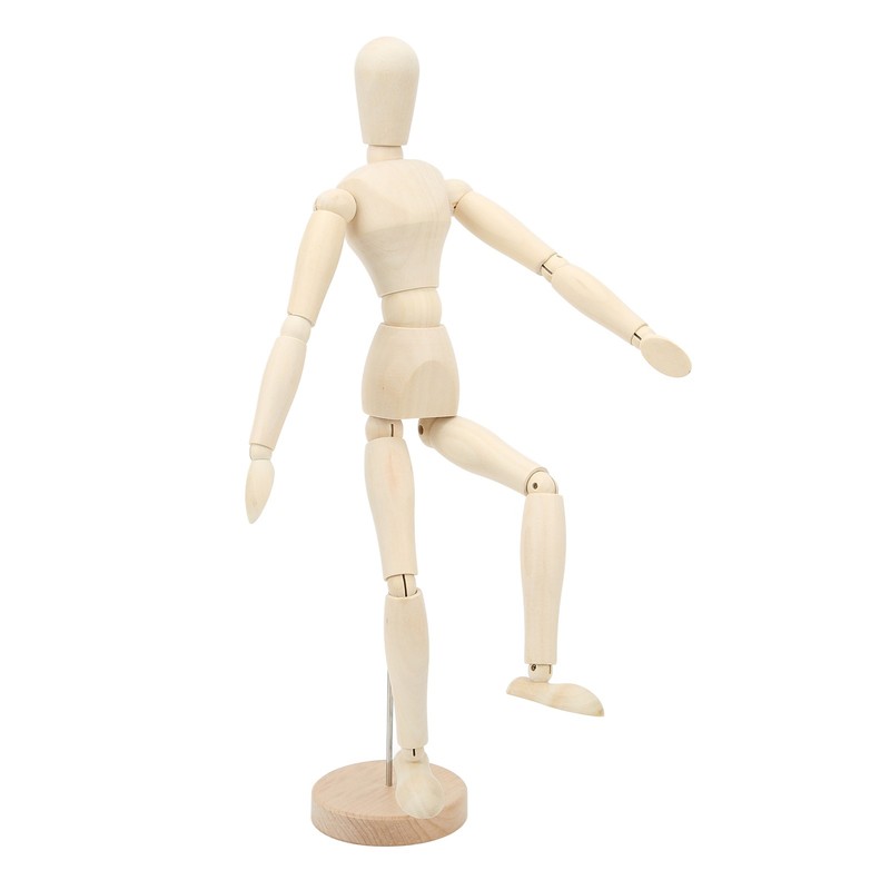 16in Wooden Mannequin Mini Flexible Rotating Sketch Drawing Wooden Figures